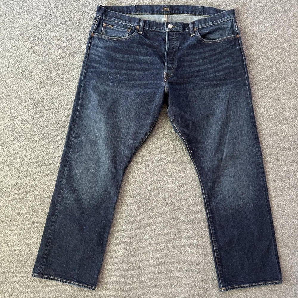 Polo Ralph Lauren Hampton Relaxed Straight Jeans Mens 40x30 Blue Dark Wash Denim